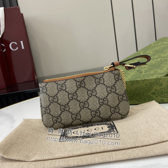 Gucci專櫃古馳最新款Emblem系列飾包帶卡片夾零錢包 jh2413型號：819113